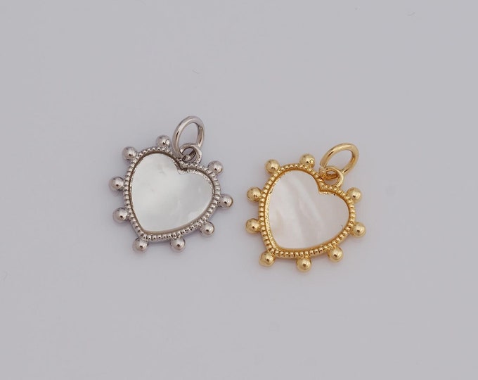 1 pcs Gold Heart Pendant,18K Gold Filled Heart Charm,Heart Charm DIY Bracelet Necklace Jewelry Making Findings Supply