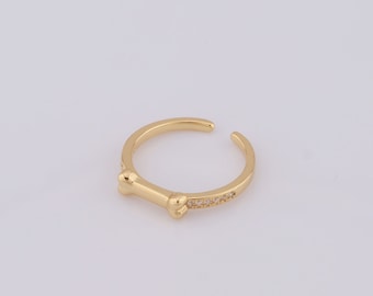 1 pcs Dainty Gold Thin Gold Rings,18K Gold Filled Dog Bone Rings,Open Rings,Gift for Her
