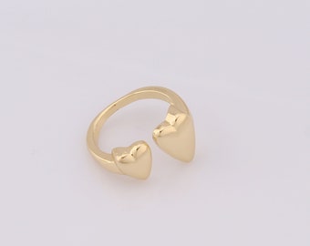 1 pcs Dainty Heart Rings,18K Gold Filled Open Rings,Thin Gold Rings,Gift for Her