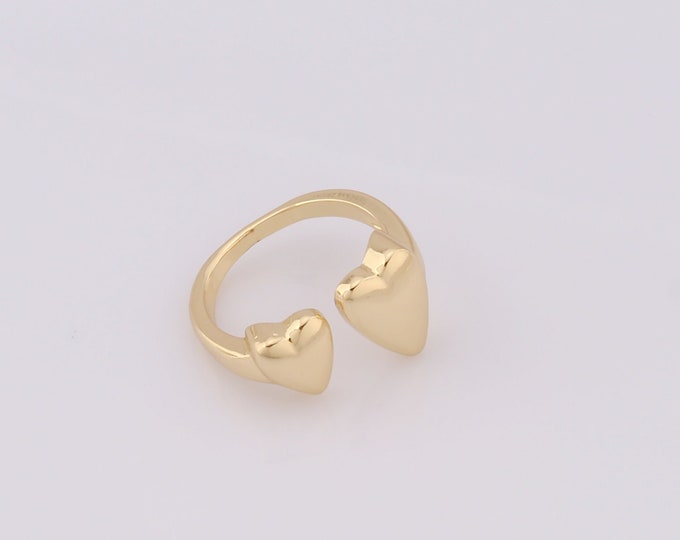 1 pcs Dainty Heart Rings,18K Gold Filled Open Rings,Thin Gold Rings,Gift for Her