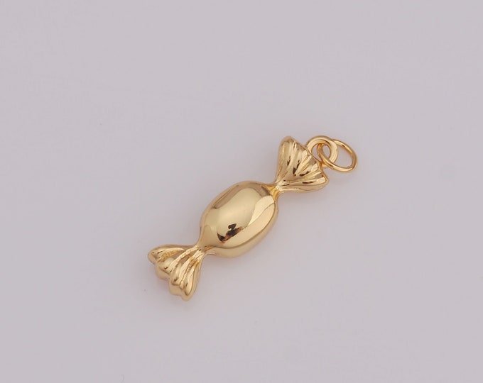 1 pcs Gold Candy Pendant,18K Gold Filled Candy Charm,Candy Charm DIY Bracelet Necklace Jewelry Making Findings Supply