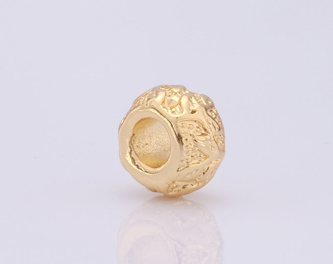 5 pcs 18K Gold Filled Round Tube Bead,Tube Beads,Flower Bead for DIY Jewelry Making Findings Supply