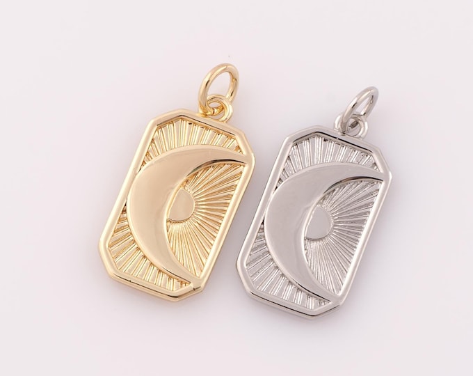 1 pcs Gold Moon Pendant,18K Gold Filled Sun Charm,Moon Charm DIY Bracelet Necklace Jewelry Making Findings Supply
