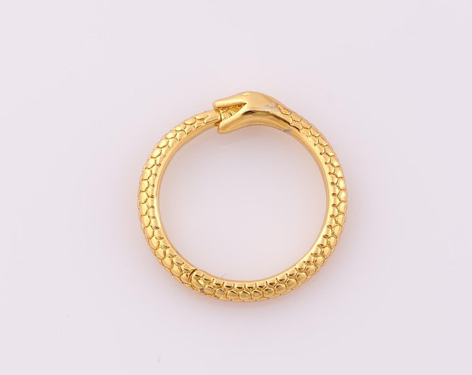 1 pcs Gold CZ Snake Clasp,18K Gold Filled Push Door Clasp,Snap Clasp for DIY Bracelet Necklace Jewelry Making Findings Supply