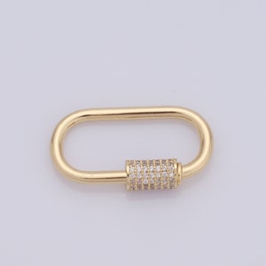 1 pcs Gold Oval Screw Clasp,18K Gold Filled Carabiner Clasp,Screw Clasp for DIY Bracelet Necklace Jewelry Making Findings Supply