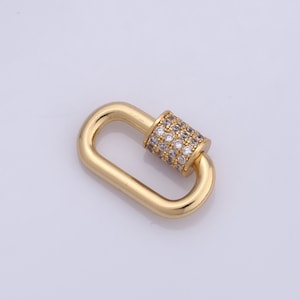 1 pcs Gold Oval Screw Clasp,18K Gold Filled Carabiner Clasp,Screw Clasp for DIY Bracelet Necklace Jewelry Making Findings Supply