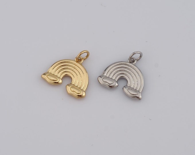1 pcs Gold Rainbow Pendant,18K Gold Filled Rainbow Charm,Rainbow Charm DIY Bracelet Necklace Jewelry Making Findings Supply