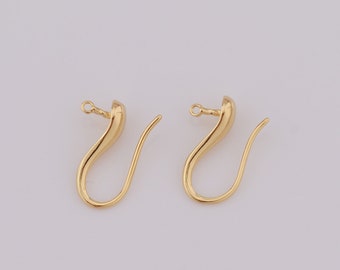 1 paio di accessori per ganci per l'orecchio in oro, accessori per orecchini in oro 18 carati, gancio per l'orecchio per orecchini fai-da-te Fornitura di risultati di creazione di gioielli