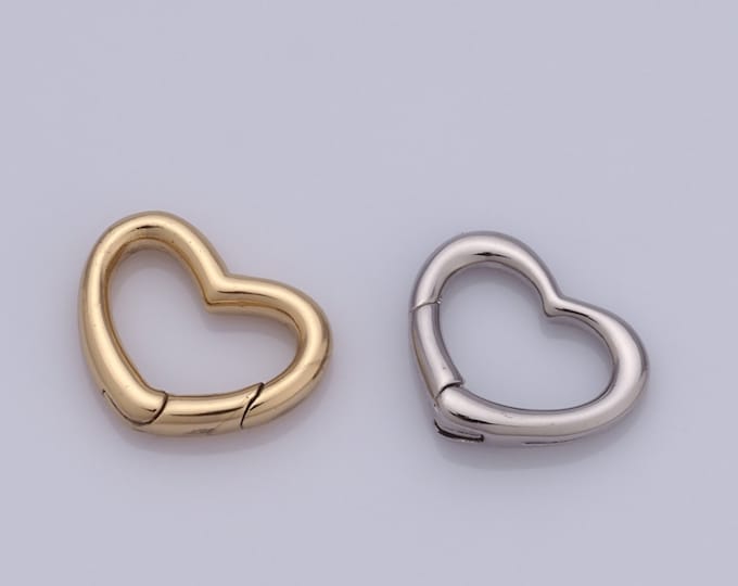 1 pcs Gold Button Clasp,18K Gold Filled Heart Clasp,Heart Clasp for DIY Bracelet Necklace Jewelry Making Findings Supply