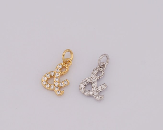 1 pcs Gold Symbol Pendant,18K Gold Filled CZ Symbol Charm,Symbol Charm DIY Bracelet Necklace Jewelry Making Findings Supply