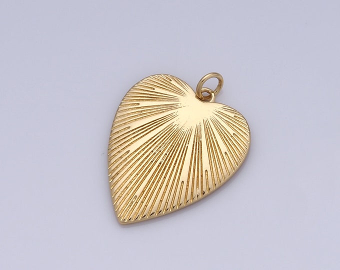 1 pcs Gold Heart Pendant,18K Gold Filled Heart Charm,Heart Charm DIY Bracelet Necklace Jewelry Making Findings Supply