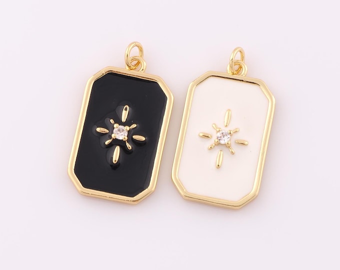 1 pcs Gold CZ North Star Pendant,18K Gold Filled Polaris Charm,North Star Charm DIY Bracelet Necklace Jewelry Making Findings Supply