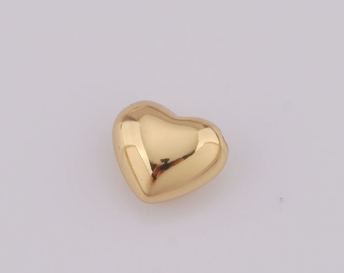 1 pcs 18K Gold Filled Puffed Heart Pendant,Love Charms,Beads Charm for DIY Jewelry Making Findings Supply
