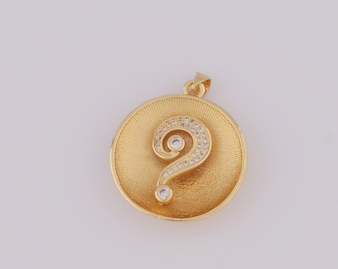 1 pcs Gold CZ Symbol Pendant,18K Gold Filled Symbol Charm,Symbol Charm DIY Bracelet Necklace Jewelry Making Findings Supply