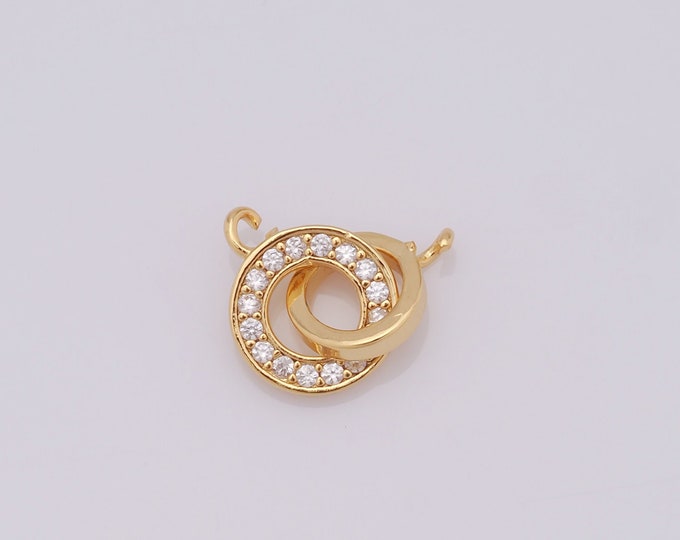 1 pcs Gold Round Pendant,18K Gold Filled CZ Round Charm,Round Charm DIY Bracelet Necklace Jewelry Making Findings Supply