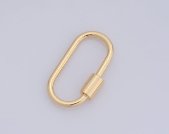1 pcs Gold Oval Screw Clasp,18K Gold Filled Carabiner Clasp,Screw Clasp for DIY Bracelet Necklace Jewelry Making Findings Supply