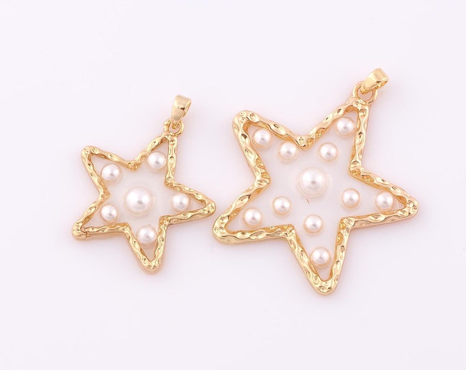 1 pcs Gold Star Pendant,18K Gold Filled Star Charm,Star Charm DIY Bracelet Necklace Jewelry Making Findings Supply