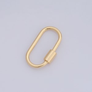 1 pcs Gold Oval Screw Clasp,18K Gold Filled Carabiner Clasp,Screw Clasp for DIY Bracelet Necklace Jewelry Making Findings Supply