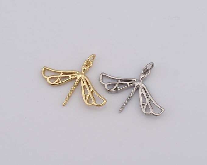 1 pcs Gold Dragonfly Pendant,18K Gold Filled Dragonfly Charm,Dragonfly Charm DIY Bracelet Necklace Jewelry Making Findings Supply