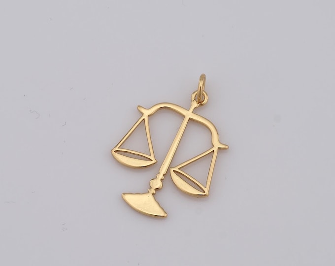 1 pcs Gold Balance Pendant,18K Gold Filled Balance Charm,Justice Charm DIY Bracelet Necklace Jewelry Making Findings Supply