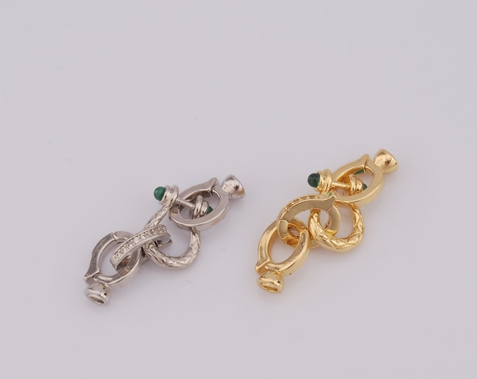 1 pcs Gold Spring Clasp,18K Gold Filled Round Clasp,Spring Clasp for DIY Bracelet Necklace Jewelry Making Findings Supply