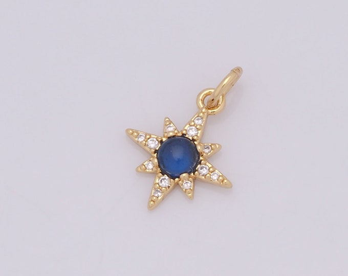 1 pcs Gold Star Pendant,18K Gold Filled Star Charm,Star Charm DIY Bracelet Necklace Jewelry Making Findings Supply