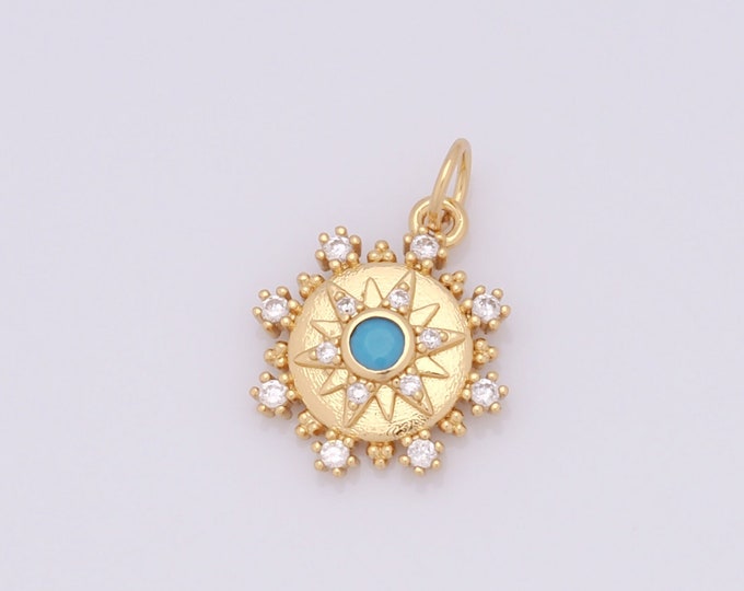 1 pcs Gold Polaris Pendant,18K Gold Filled CZ Celestial Charm,North Star Charm DIY Bracelet Necklace Jewelry Making Findings Supply