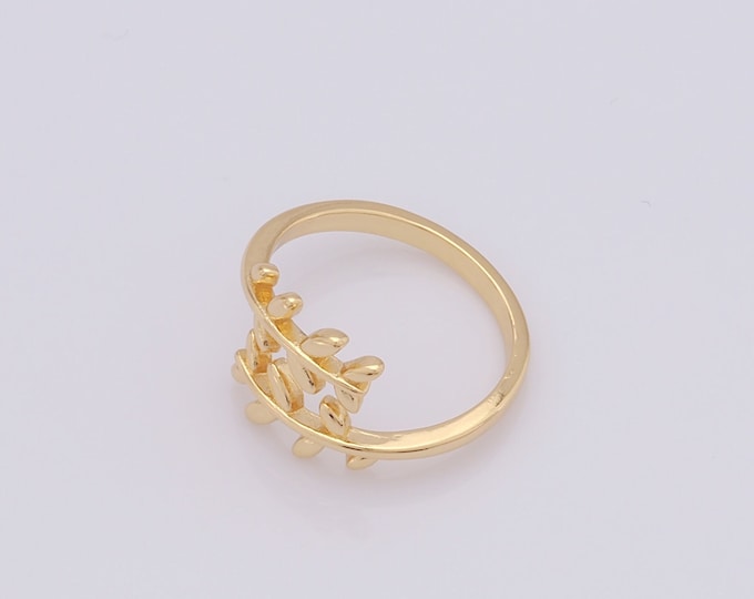 1 Pcs Dainty Gold Leaf Rings,18K Gold Filled Open Rings,Thin Gold Rings,Gift for Her