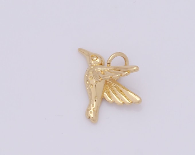 1 pcs Gold Bird Pendant,18K Gold Filled Animal Charm,Bird Charms DIY Bracelet Necklace Jewelry Making Findings Supply