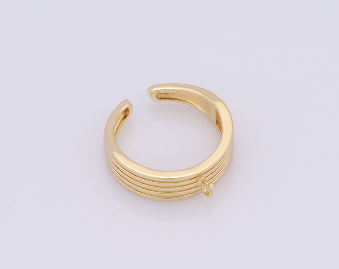 1 Pcs Dainty Gold Open Rings Accessories,18K Gold Filled Wide Rings,Ring Accessories,DIY Jewelry Making Findings Supply