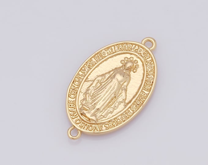 1 pcs Gold Virgin Mary Connector,18K Gold Filled Religion Connector,Catholic Connector DIY Bracelet Necklace Jewelry Making Findings Supply