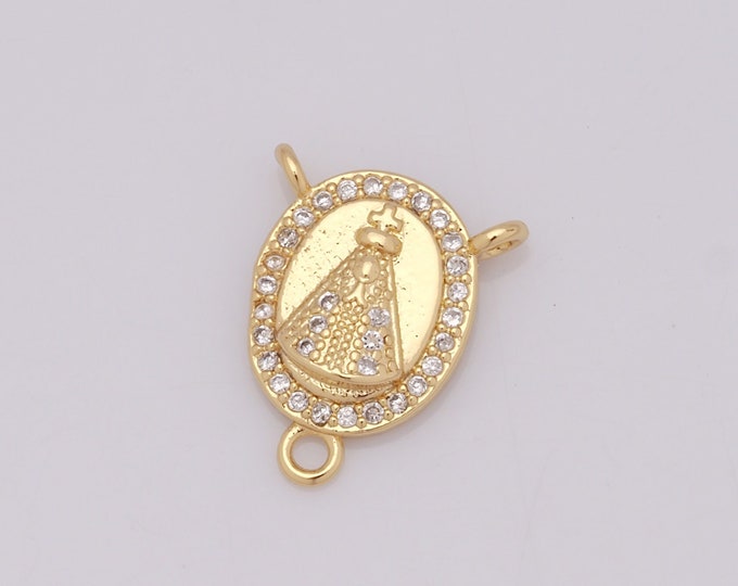 1 pcs Gold Papal Pendant,18K Gold Filled CZ Religion Charm,Christian Charm DIY Bracelet Necklace Jewelry Making Findings Supply