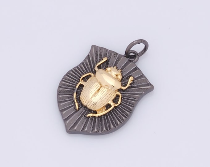 1 pcs Gold Beetle Pendant,18K Gold Filled Beetle Charm,Beetle Charms DIY Bracelet Necklace Jewelry Making Findings Supply
