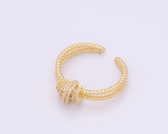1 Pcs Dainty Gold Twist Rings,18K Gold Filled Open Rings,Round Rings,Gift for Her