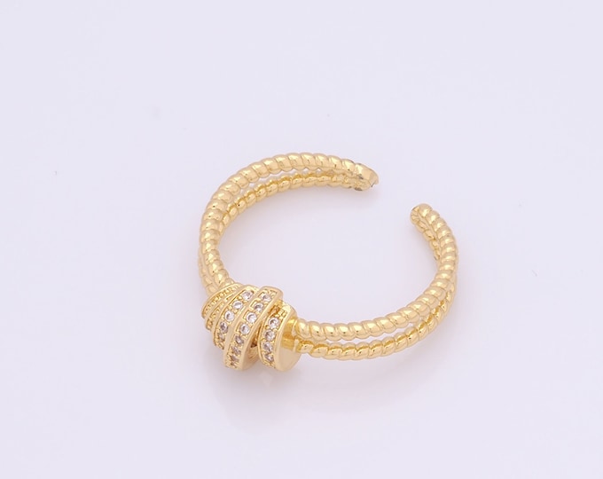 1 Pcs Dainty Gold Twist Rings,18K Gold Filled Open Rings,Round Rings,Gift for Her