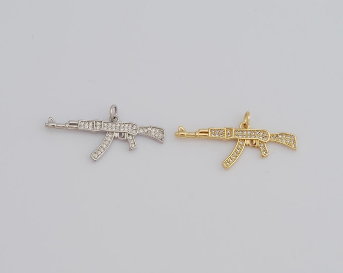 1 pcs Gold CZ Weapon Pendant,18K Gold Filled Weapon Charm,Weapon Charm DIY Bracelet Necklace Jewelry Making Findings Supply