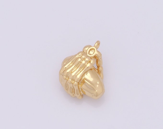 1 pcs Gold Hand Pendant,18K Gold Filled Gesture Charm,Hand Charms DIY Bracelet Necklace Jewelry Making Findings Supply