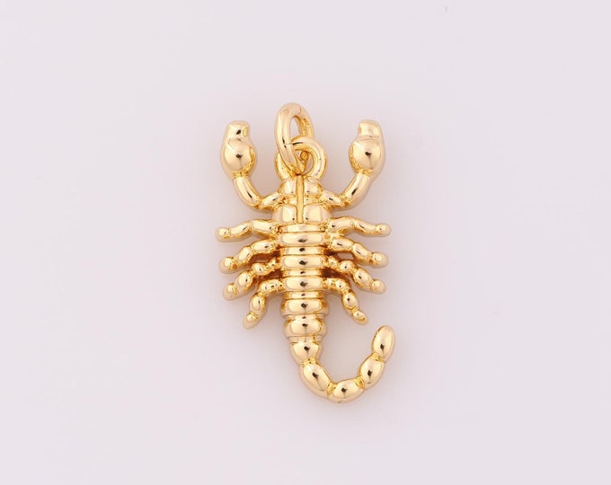 1 pcs Gold Scorpion Pendant,18K Gold Filled Scorpion Charm,Scorpion Charm DIY Bracelet Necklace Jewelry Making Findings Supply