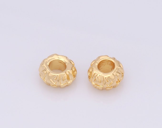 5 pcs 18K Gold Filled Round Tube Bead,Tube Beads,Heart Bead for DIY Jewelry Making Findings Supply