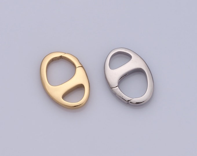 1 pcs Gold Pig Nose Clasp,18K Gold Filled Oval Clasp,Oval Clasp for DIY Bracelet Necklace Jewelry Making Findings Supply