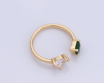 1 Pcs Dainty Gold Thin Gold Rings,18K Gold Filled CZ Open Rings, Statement Rings,Gift for Her