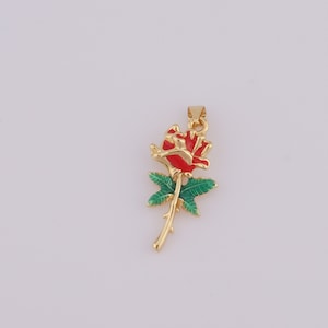1 pieza de colgante de flor de esmalte dorado, dije de flor relleno de oro de 18 quilates, dije de flor para hacer pulseras, collares, accesorios para hacer joyas