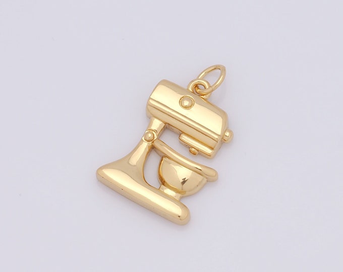 1 pcs Gold Mixer Pendant,18K Gold Filled Mixer Charm,Mixer Charm DIY Bracelet Necklace Jewelry Making Findings Supply