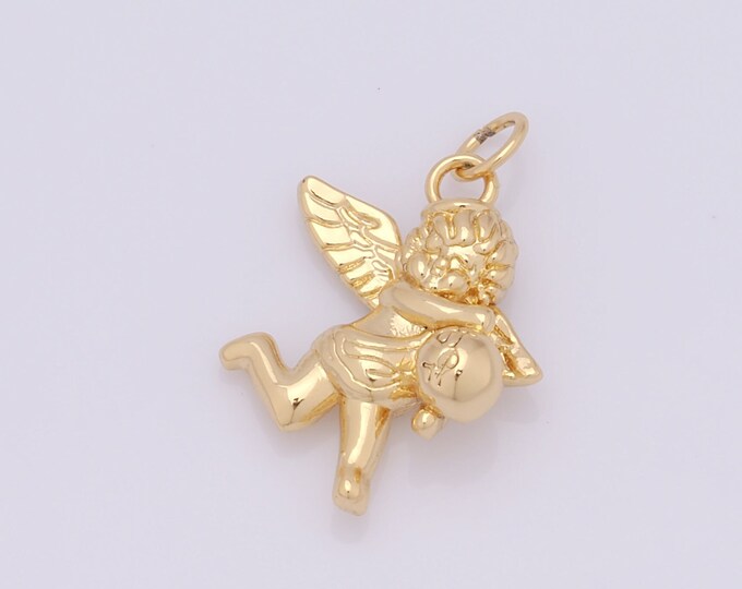 1 pcs Gold Cupid Pendant,18K Gold Filled Cupid Charm,Cupid Charms DIY Bracelet Necklace Jewelry Making Findings Supply