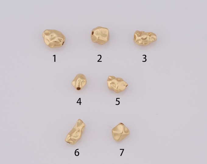 5 pcs 18K Gold Filled Irregular Spacer Beads,Irregular Beads,Irregular Beads for DIY Jewelry Making Findings Supply