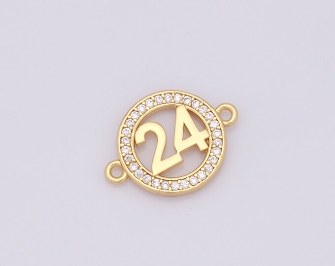 1 pcs Gold 24 Connector,18K Gold Filled Digital Connector,Digital Connector DIY Bracelet Necklace Jewelry Making Findings Supply