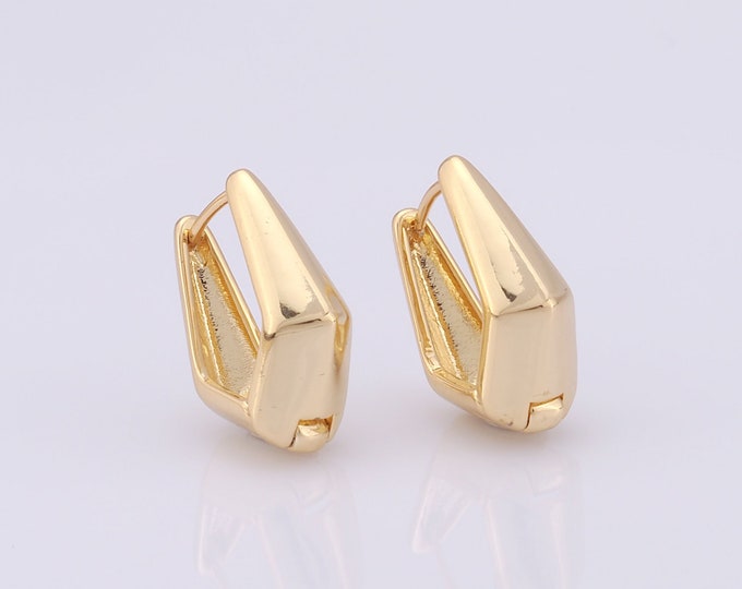 1 pair Gold U Earrings,18K Gold Filled Huggie Hoop Earrings,Hoop Earrings,Hypoallergenic Huggie Hoop,Gift for Her