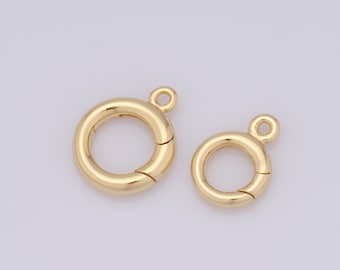 1 pcs Gold Button Clasp,18K Gold Filled Round Clasp,Button Clasp for DIY Bracelet Necklace Jewelry Making Findings Supply