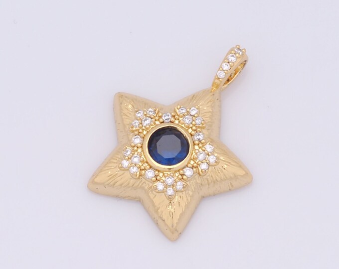 1 pcs Gold Star Pendant,18K Gold Filled Star Charm,Star Charms DIY Bracelet Necklace Jewelry Making Findings Supply