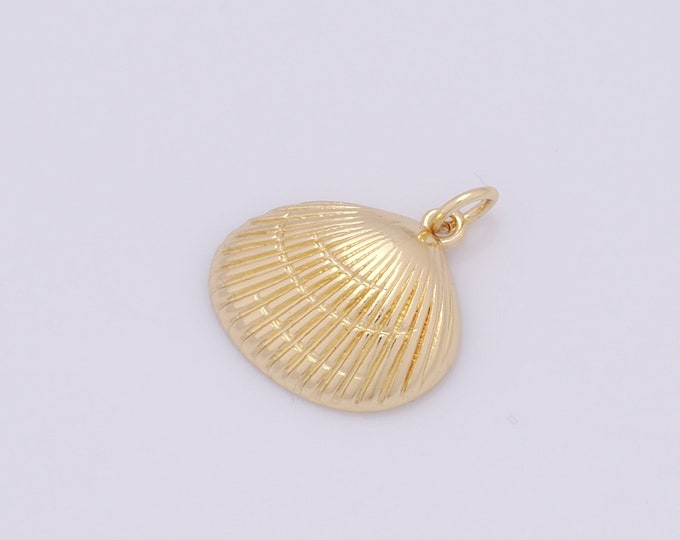 1 pcs Gold Shell Pendant,18K Gold Filled Shell Charm,Shell Charms DIY Bracelet Necklace Jewelry Making Findings Supply